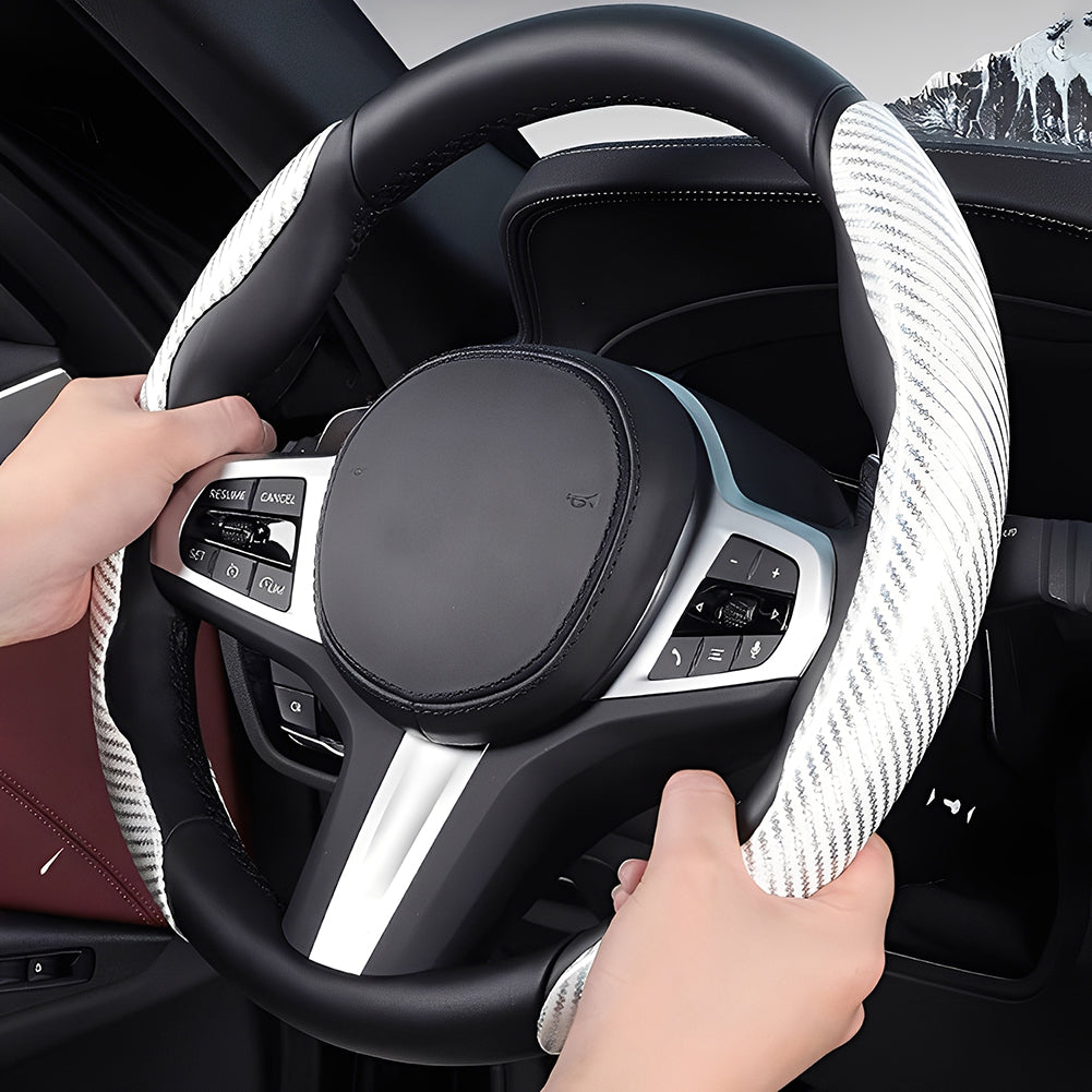 CarpartsX Universal Leather Steering Wheel Cover for Fall Gift, 1 Set Durable Non-slip Steering Wheel Protector, Car Interior Accessories, Fits 99% of Cars, Car Accessories, Gift for Girlfriend - CarpartsX universal automotive interior accessory