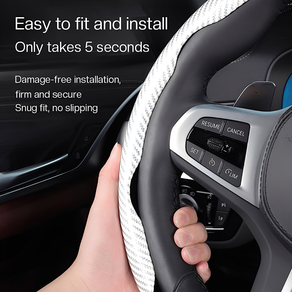 CarpartsX Universal Leather Steering Wheel Cover for Fall Gift, 1 Set Durable Non-slip Steering Wheel Protector, Car Interior Accessories, Fits 99% of Cars, Car Accessories, Gift for Girlfriend - CarpartsX universal automotive interior accessory