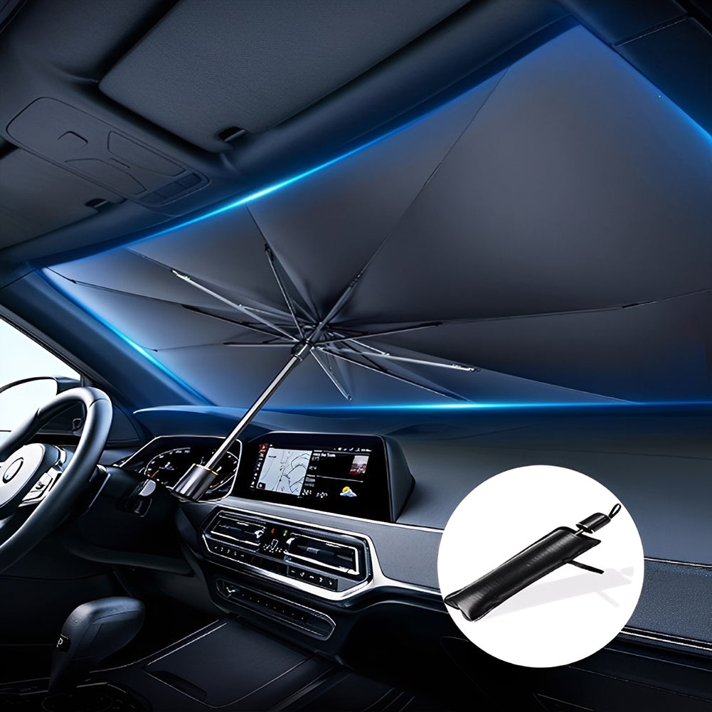 CarpartsX Foldable Anti-UV Windshield Sunshade, Heat Protective Car Umbrella for Front Window, Multipurpose for Sedan & SUVs, Automotive Exterior Accessories for Men & Women, Vehicle Car Stuff Magnetic Double Layer Car Window Shades