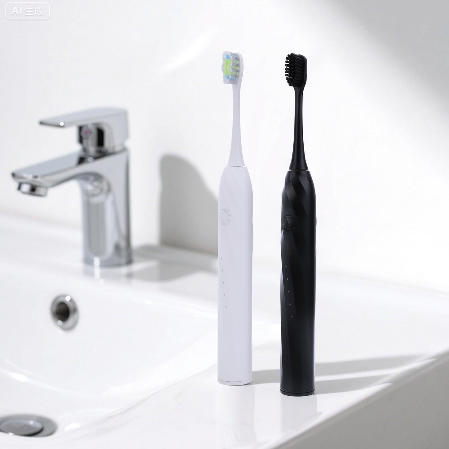 CarpartsX 2 Counts Electric Toothbrush Set, USB-C Rechargeable, 5 Modes, 30-Day Battery, 40,000 VPM, 4 Brush Heads(Black & White) Ideal for Home & Gift
