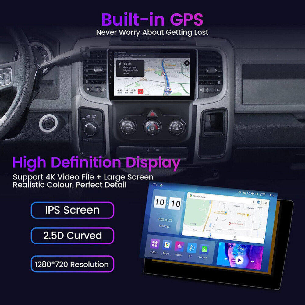 2+32G Android 13 Car Stereo for Ram 1500 2500 3500 (2013โ2019), 9 Inch Touchscreen Radio with CarPlay & Android Auto, Backup Camera, GPS, FM/RDS, DSP, SWC