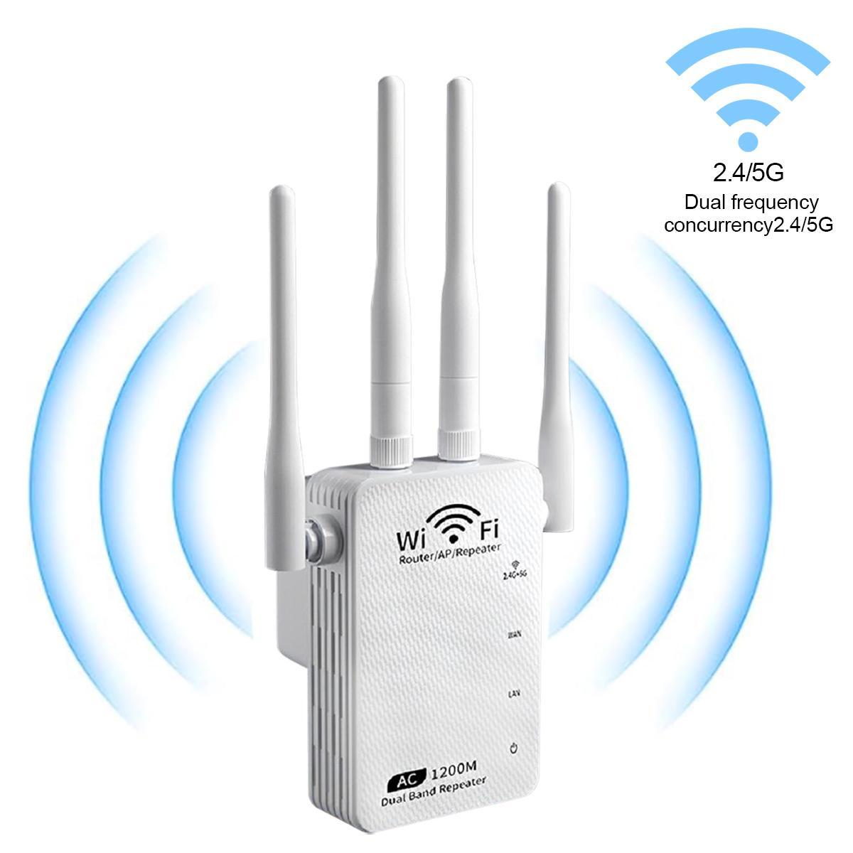 CarpartsX WiFi Extender Booster 1200Mbps – Band 5G Wireless Signal Repeater with 4/6 Antennas, Plug & Play Amplifier for Home Office, US Plug
