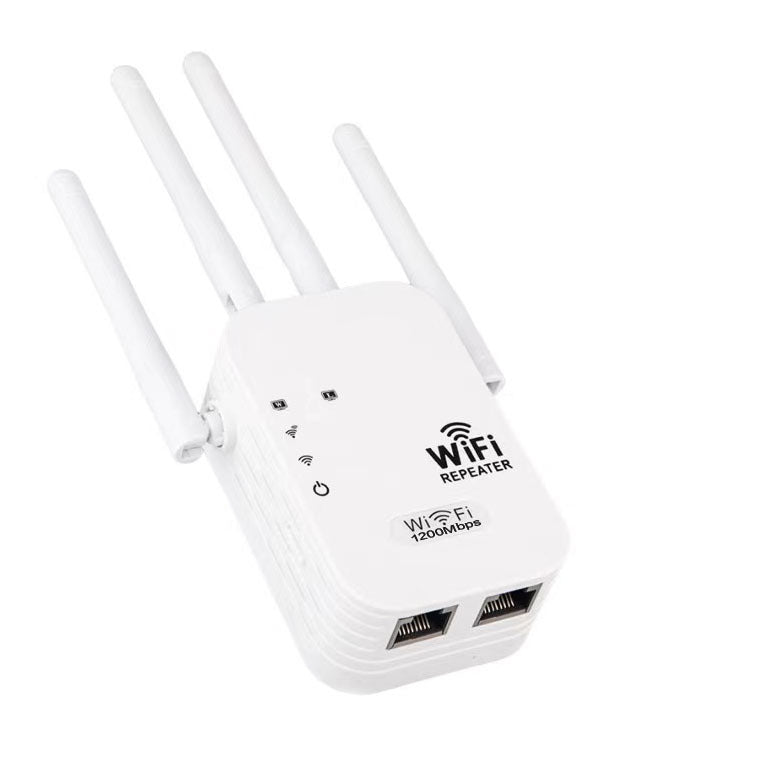 Signal Extender 5G High-Speed Expansion WiFi Booster Dual Band 1200M Wireless Network Signal Booster for Indoor and Home Use US Plug White