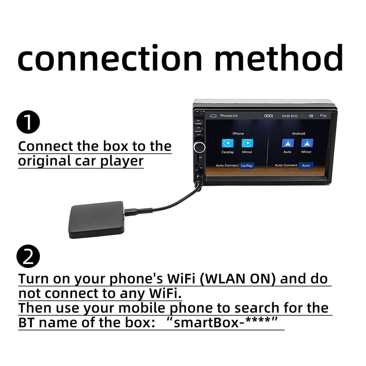 CarpartsX Wireless CarPlay & Android Auto Adapter – Bluetooth 5.0 CarPlay Box for Cars, Plug & Play Car Multimedia Converter