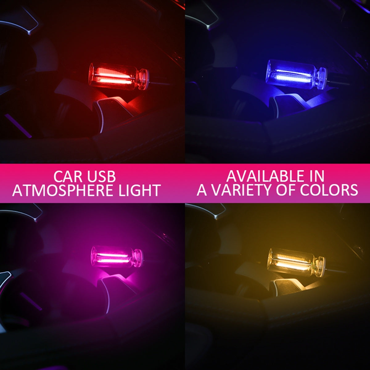 CarpartsX Car USB LED Night Light, Touch Dimmable Glass Bottle Lamp, Portable Mini Ambient Light Plug & Play for Auto Interior or Bedroom Decor