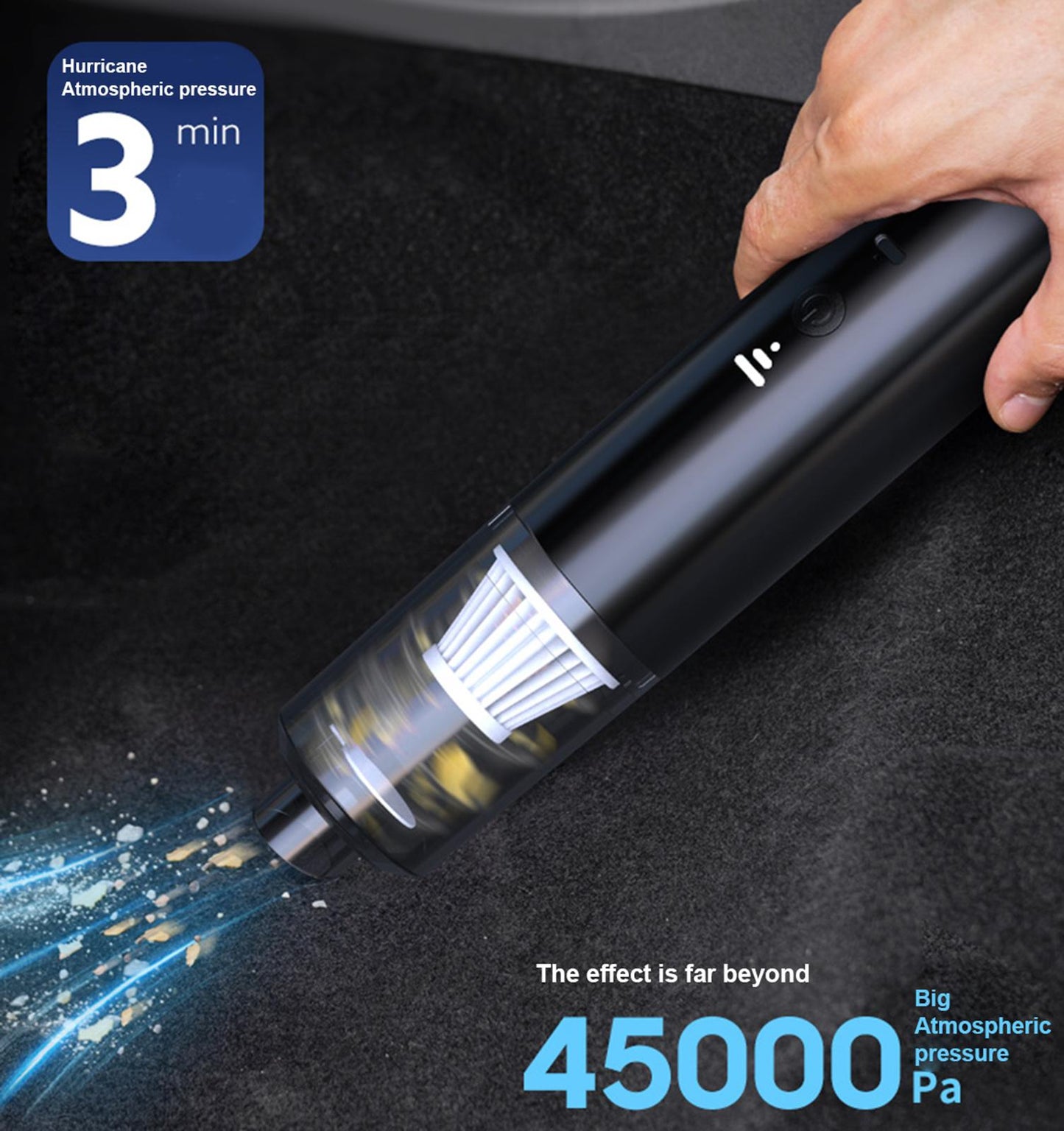CarpartsX Power Brand 4000Pa Cordless Vacuum Cleaner Wet Dry Inflator for Car & Home No Warranty Included High-Power Handheld Car Vacuum Cleaner