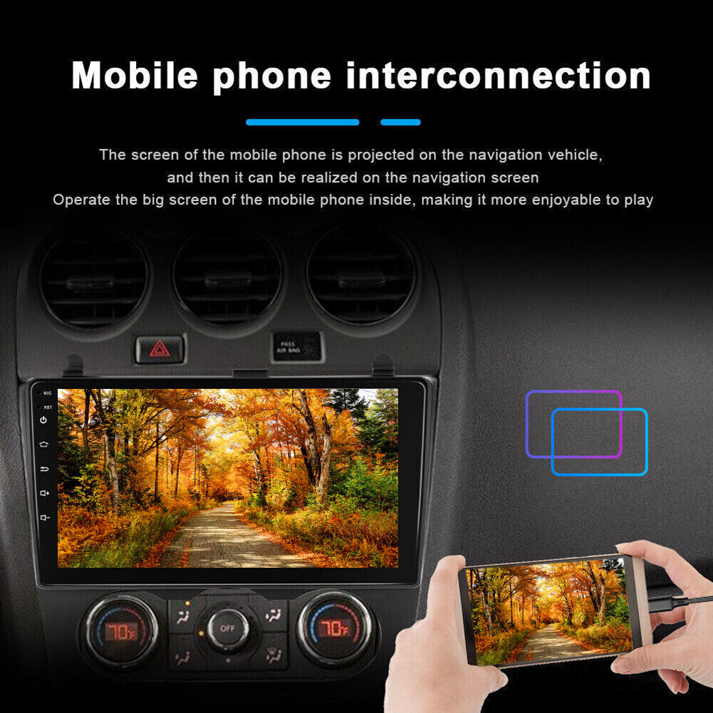 CarpartsX for Nissan Altima 2008-2012 Android 13 Car Stereo with Wireless CarplayAndroid Auto WiFi GPS Navigation Radio Player HD Touchscreen Audio WiFi Backup Camera Multimedia Head Unit(Manual AC)