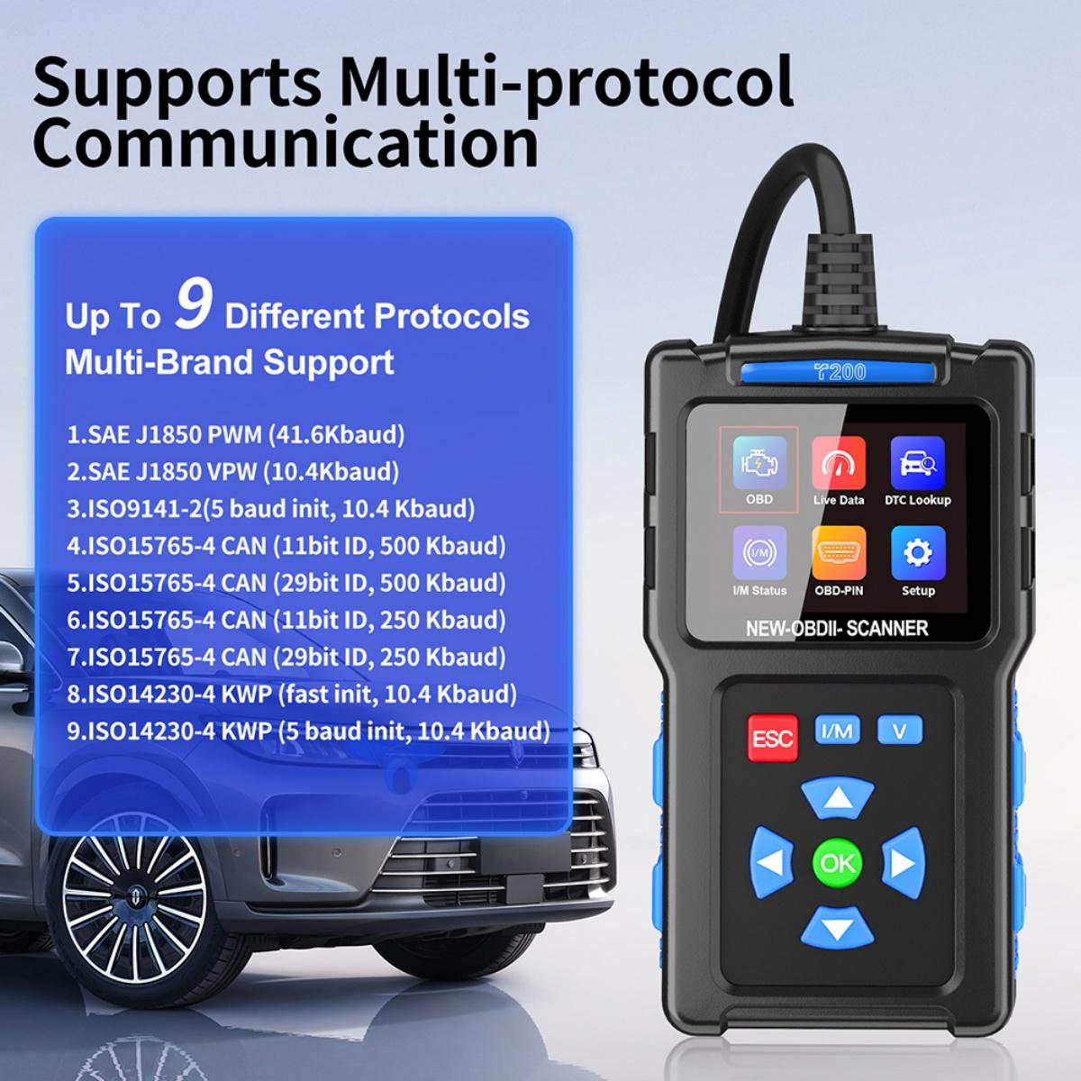 CarpartsX OBD2 Scanner Car Diagnostic Tool – Read & Clear Engine Error Codes, Check CEL, Emissions Readiness Check for All OBDII Vehicles