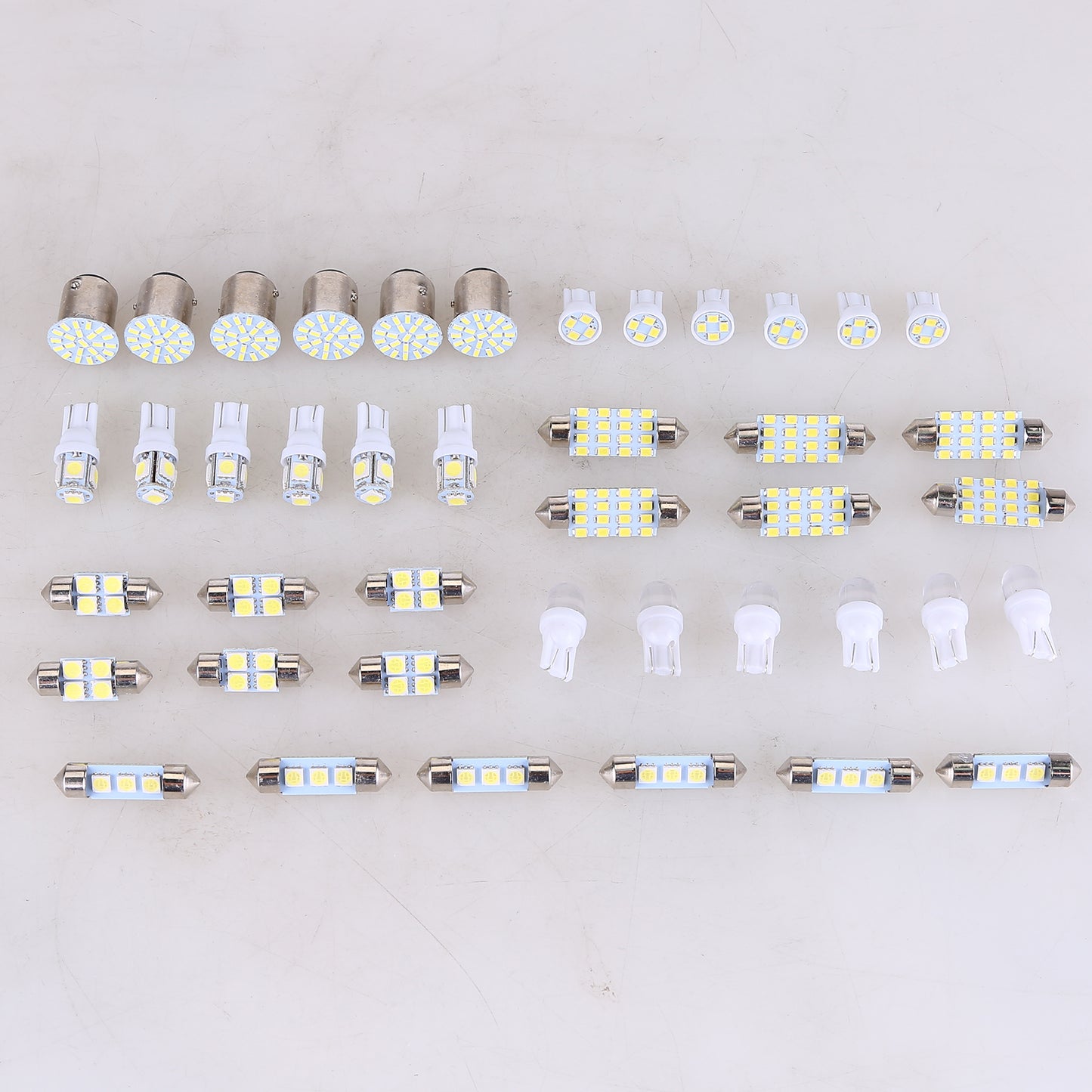 CarpartsX 42pcs LED Combination Kit: T10, Reading, License Plate & Interior Lights – Waterproof, Durable, Easy Installation, Offroad Round LED Light Pods Car