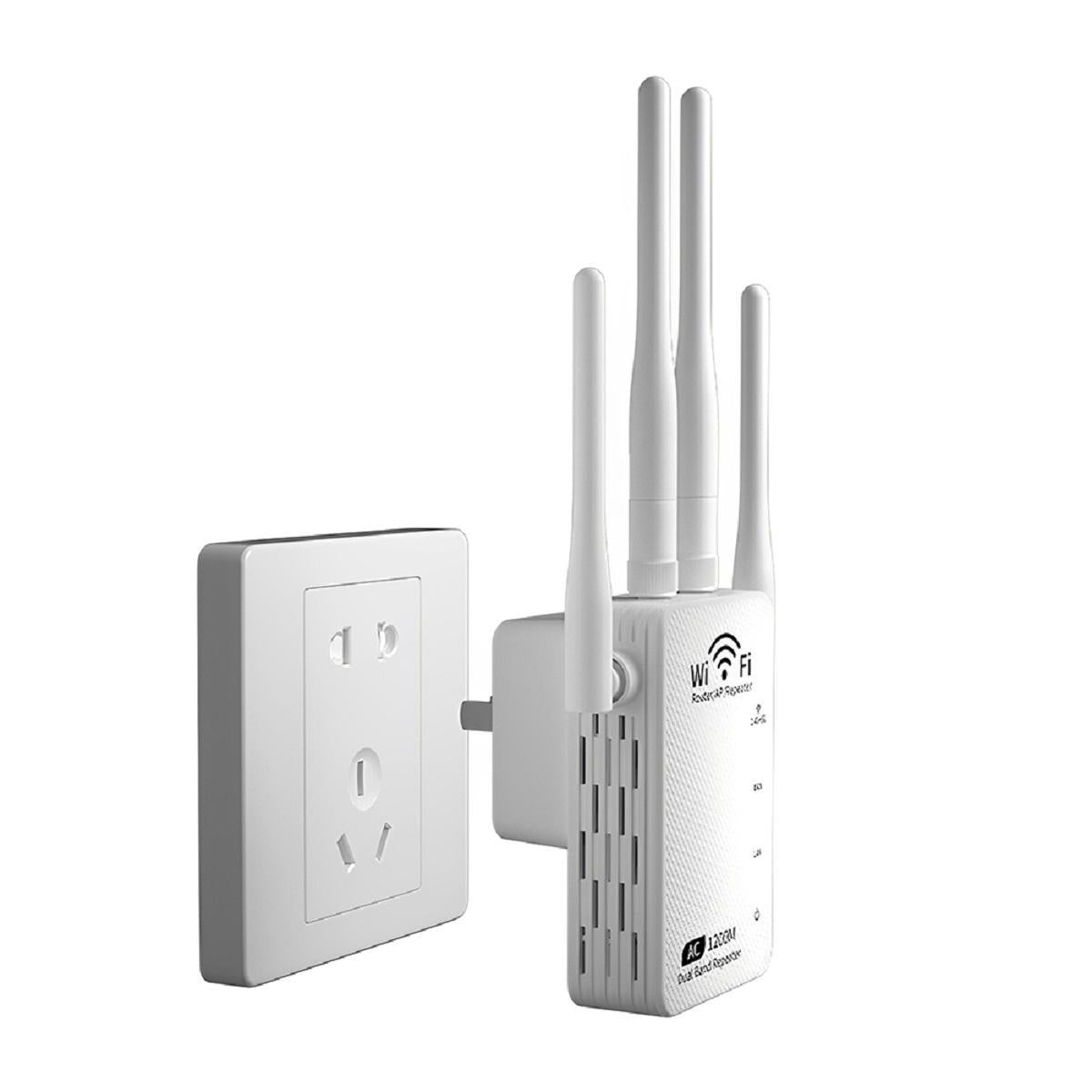 CarpartsX WiFi Extender Booster 1200Mbps – Band 5G Wireless Signal Repeater with 4/6 Antennas, Plug & Play Amplifier for Home Office, US Plug