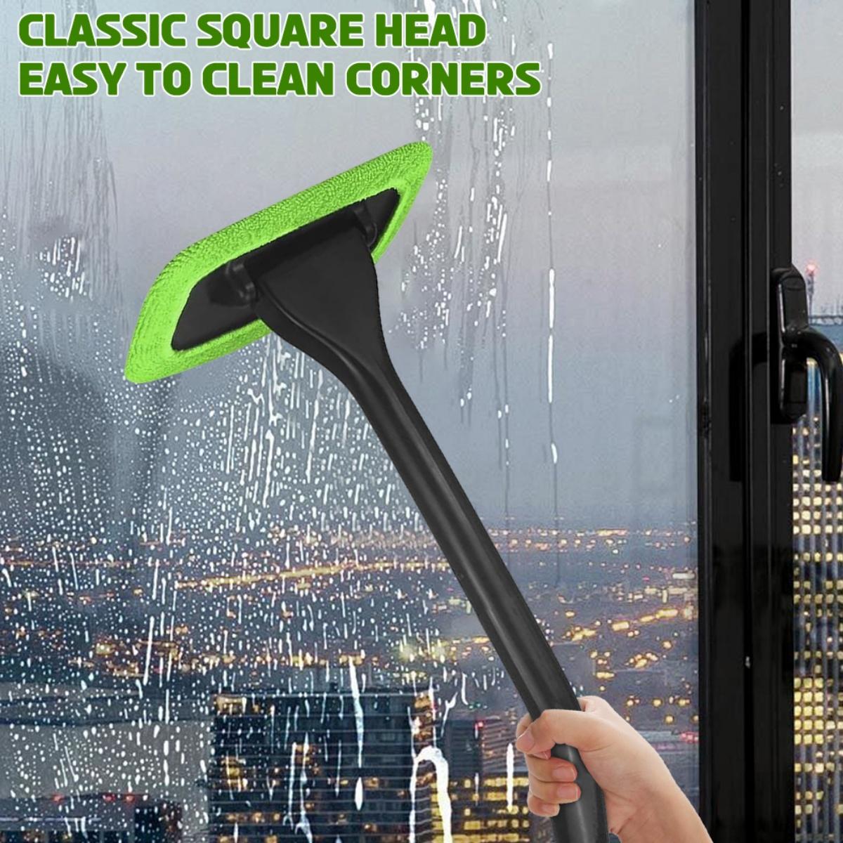 CarpartsX Car Windshield Cleaning Tool| Window Cleaning Kit With 180° Rotatable Head+ 5 Reusable Microfiber Pads|Auto Washing Brush for Car,Trucks, SUVs & Home Windows