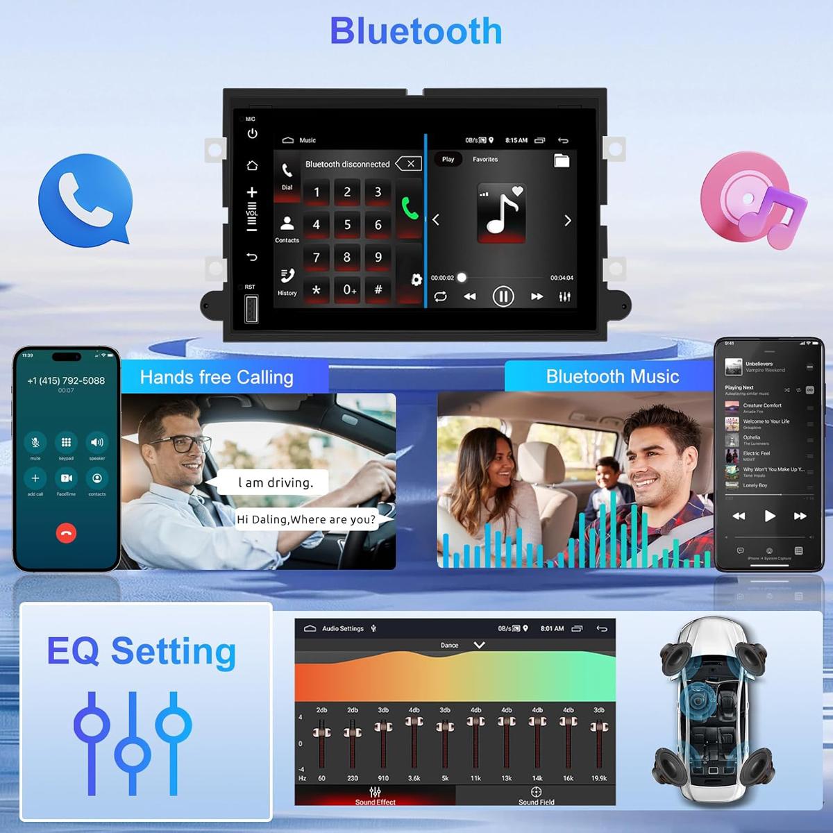 CarpartsX 7" Android 13 Car Stereo for 2004-2014 Ford F150/F250 – Wireless CarPlay & Android Auto, 4+64GB, AHD Backup Camera, Microphone, GPS(no USB model)