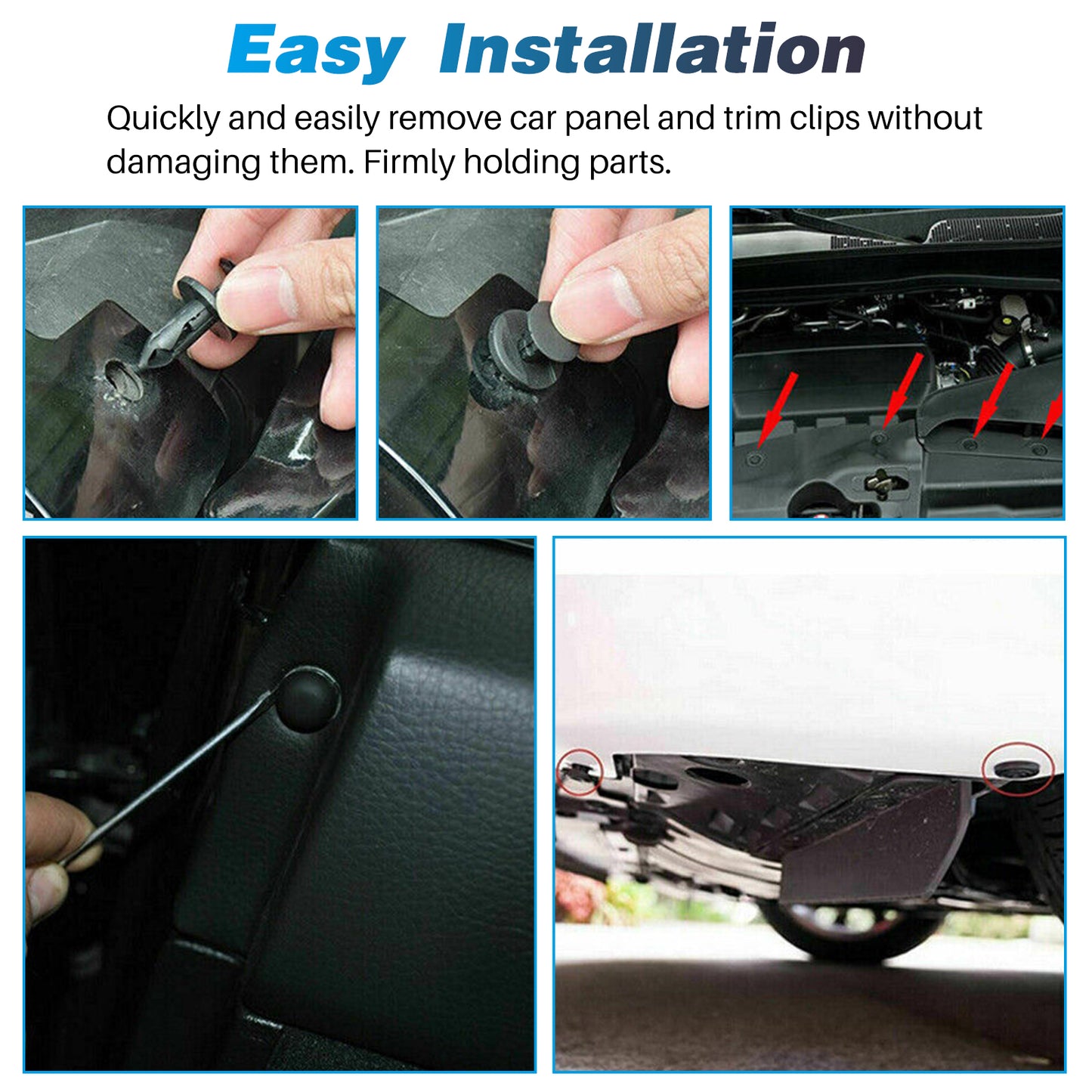CarpartsX 100pcs Car Trim Panel Clips Bumper Pin Rivet 7 8 9mm Engine Compatible for TOYOTA & LEXUS Models