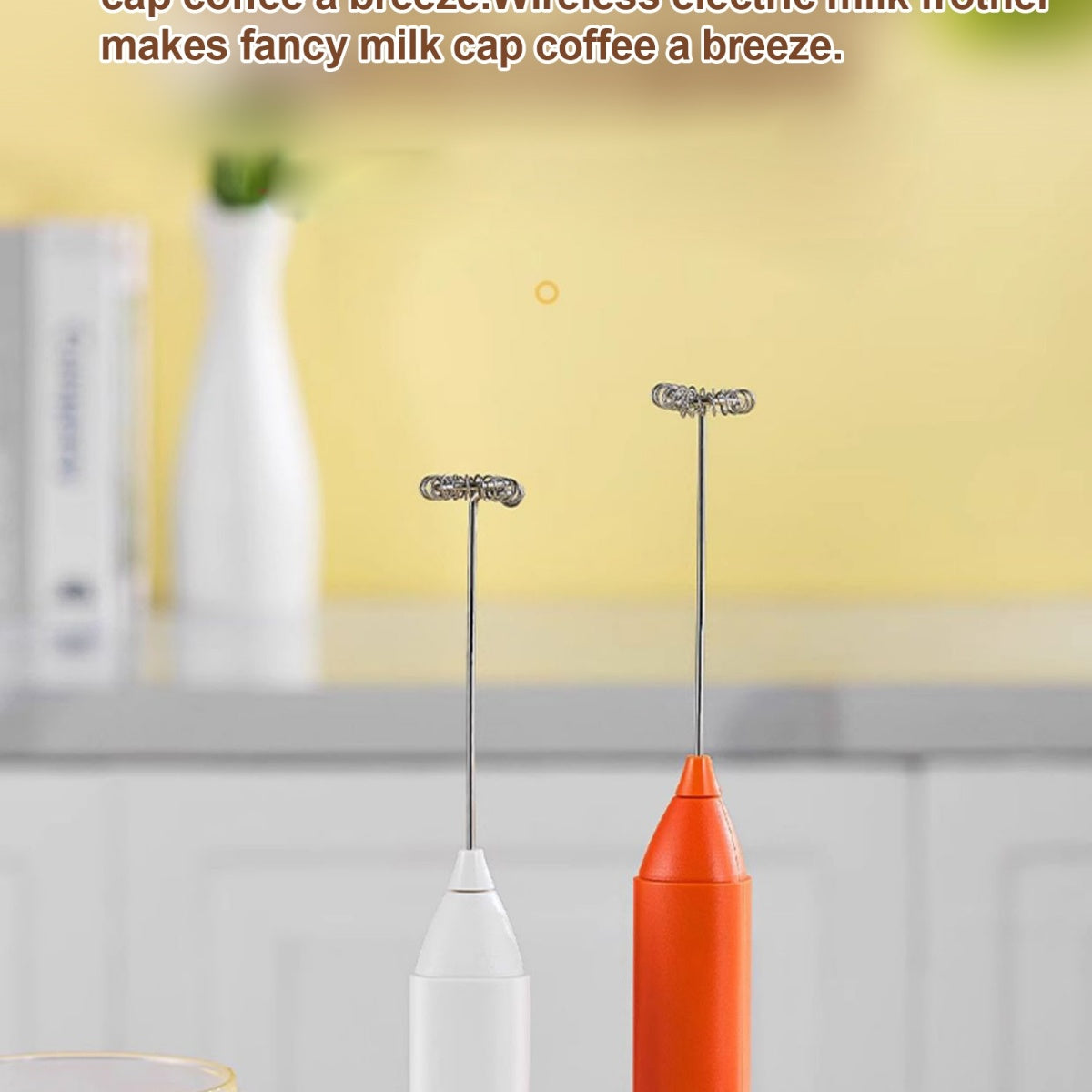 CarpartsX Electric Milk Frother Handheld with 3-Speed Adjustable Whisk, Portable Wireless Foam Maker for Hot & Cold Drinks, Fast Frothing