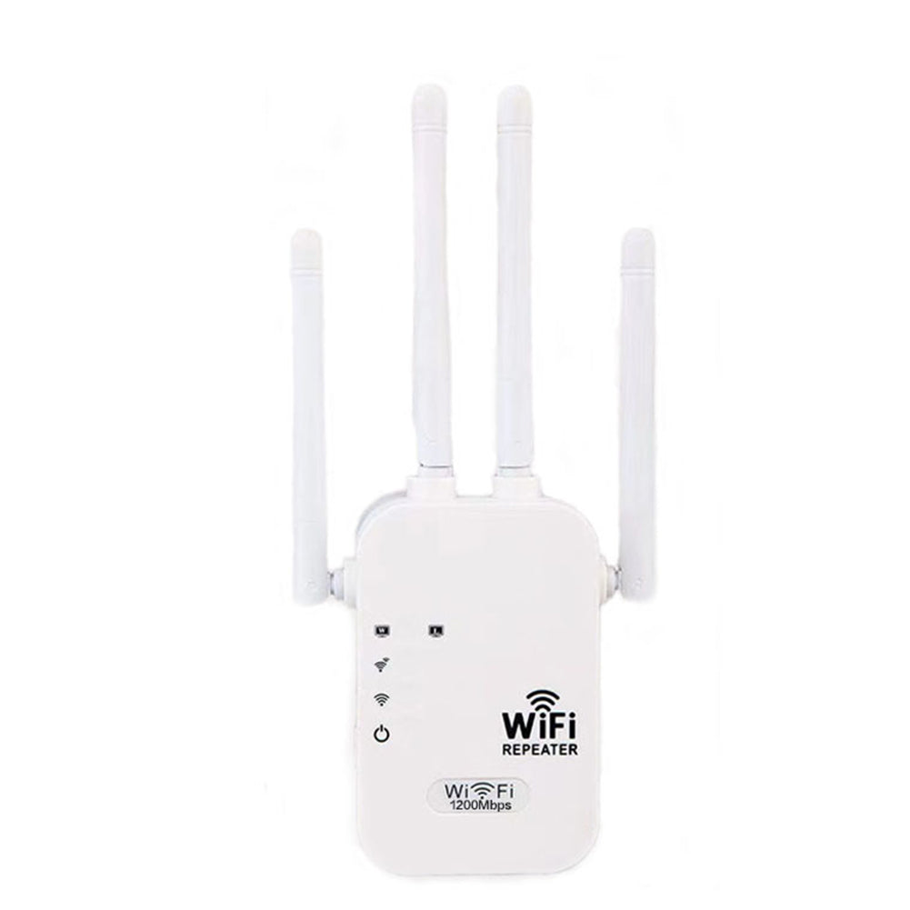 Signal Extender 5G High-Speed Expansion WiFi Booster Dual Band 1200M Wireless Network Signal Booster for Indoor and Home Use US Plug White
