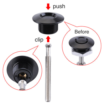 CarpartsX 4-Pack Universal Aluminum Car Hood Pins - 1.25" Quick Release Latch, Push Button Lock for Bumper, Bonnet, License Plate