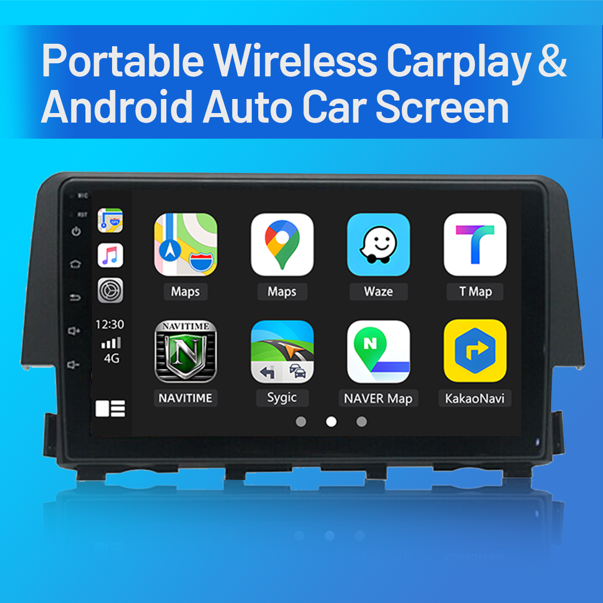 CarpartsX Android 13 Car Stereo for Honda Civic 2016-2020, 9 Inch Octa Core 3D Real-Time Dynamics Radio Wireless Wired Car-Play Android Auto GPS Navi IPS FM AM RDS DSP Head Unit 2G RAM 32G ROM