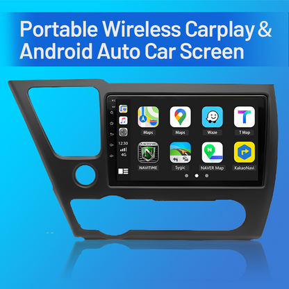 CarpartsX 【2+32G】Android 13 Car Stereo for Honda Civic 2013 2014 2015 2016 2017 with Apple Carplay&Android Auto,9 Inch Car Radio with Mirror Link Bluetooth FM/RDS Radio WiFi GPS SWC Dual USB+AHD Backup Camera