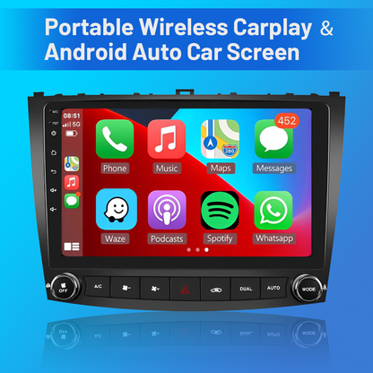CarpartsX Android 13 Car Radio Stereo for Lexus IS250 IS300 IS200 IS220 IS350 2005-2012 Wireless CarPlay Android Auto GPS Navigation 10 inch Touch Screen Bluetooth WiFi Unit Back Camera