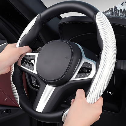 CarpartsX Universal Leather Steering Wheel Cover for Fall Gift, 1 Set Durable Non-slip Steering Wheel Protector, Car Interior Accessories, Fits 99% of Cars, Car Accessories, Gift for Girlfriend - CarpartsX universal automotive interior accessory