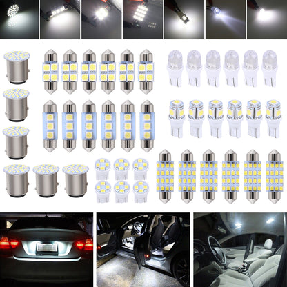 CarpartsX 42pcs LED Combination Kit: T10, Reading, License Plate & Interior Lights – Waterproof, Durable, Easy Installation, Offroad Round LED Light Pods Car