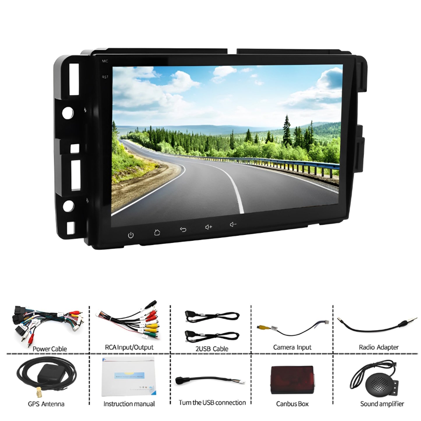 CarpartsX 8" Android 13 Car Stereo for Chevrolet/GMC/Buick - 2GB+32GB, Wireless CarPlay, Android Auto, GPS, Bluetooth, AHD Camera&Mic, SWC, WiFi