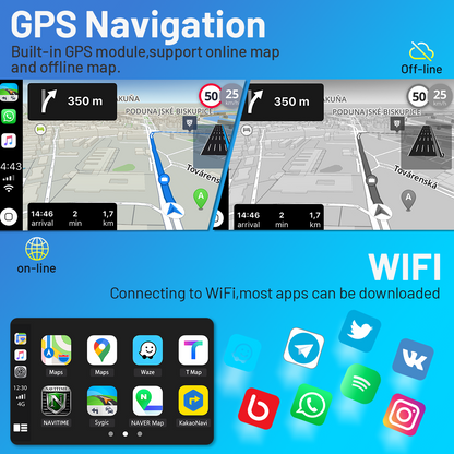 CarpartsX 2006-2013 Toyota Corolla Old Corolla Android 13 Car Navigation 9-inch - with CarPlay and Android Auto Function, 2+32GB (Gray Version)