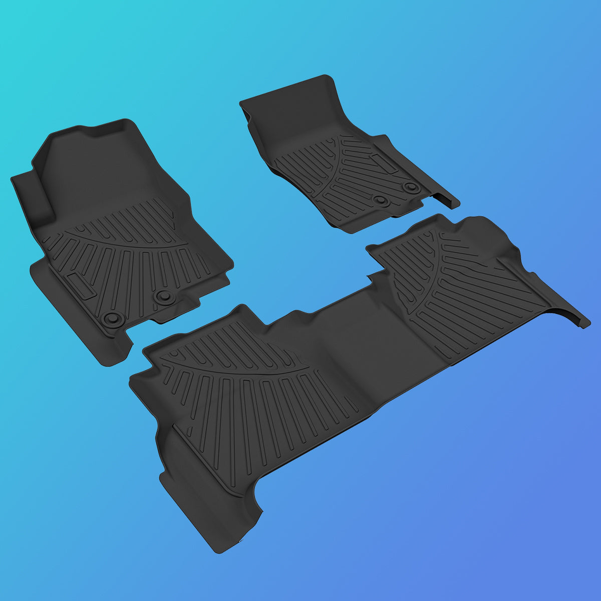 CarpartsX 3pcs Pickup Truck Footbed Reduction Box Heavy Duty Floor Mats Compatible for 2022-2023 Nissan Frontier