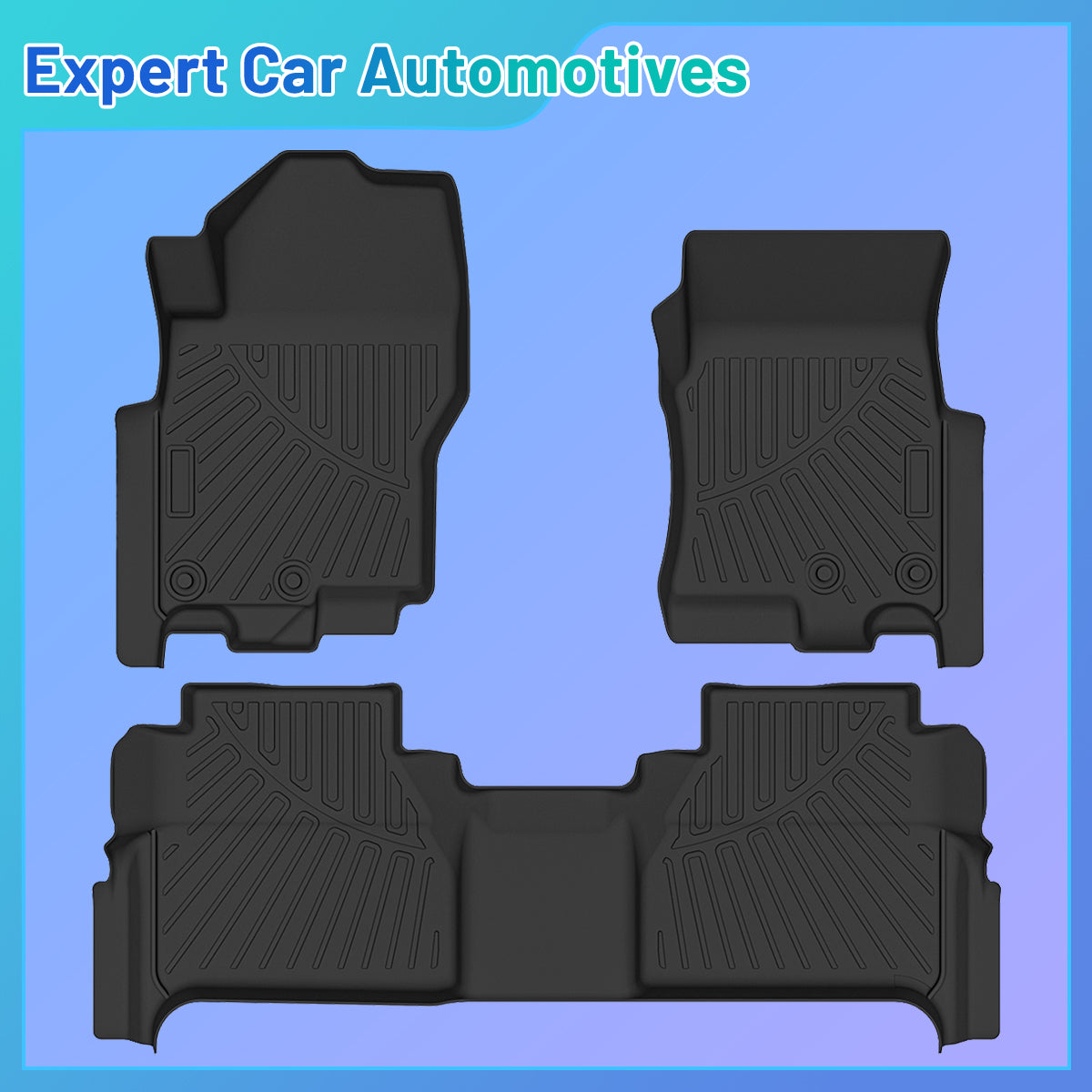 CarpartsX 3pcs Pickup Truck Footbed Reduction Box Heavy Duty Floor Mats Compatible for 2022-2023 Nissan Frontier