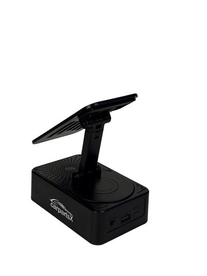 CarpartsX Cell Phone Holder 3 in 1 Bluetooth Smart Rotating Cell Phone Stand with Speaker Adjustable Phone Holder Longer Battery Life Charging Type-C Phone Stand for Women Men Gifts