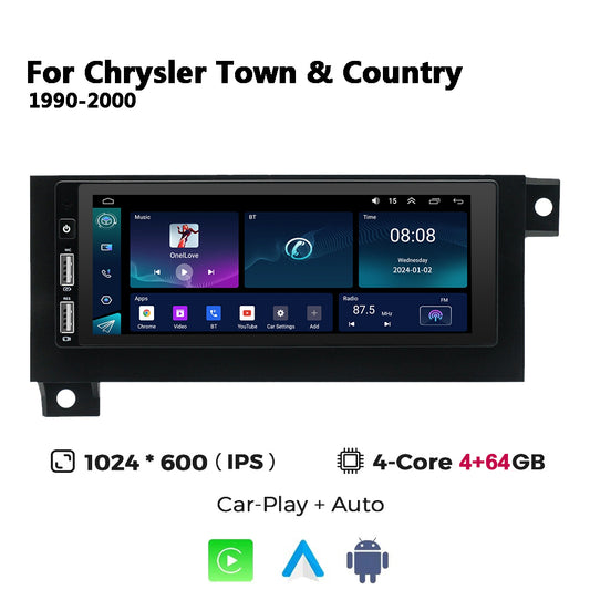 CarpartsX Android 14 Car Stereo For Chrysler Town & Country 1990-2000 Car Stereo Radio Android Touch Screen Carplay Multimedia Player 4+64GB