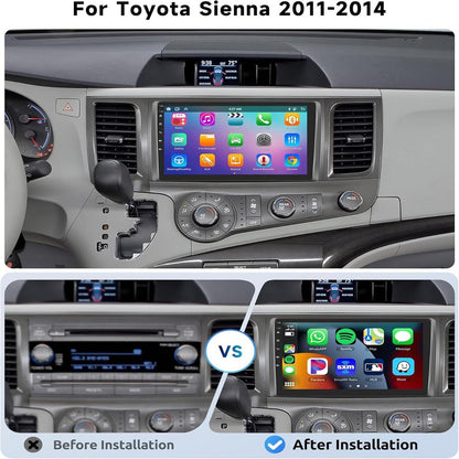 9" Android 13 Car Stereo for Toyota Sienna 2011-2014 – GPS Navigation, Apple CarPlay & Android Auto, Bluetooth, WiFi, DSP