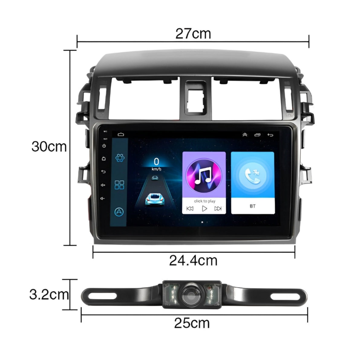 Upgrade your Corolla with a 9" Android 13 stereo featuring wireless CarPlay, Android Auto, GPS, Bluetooth & WiFi for a smarter drive.