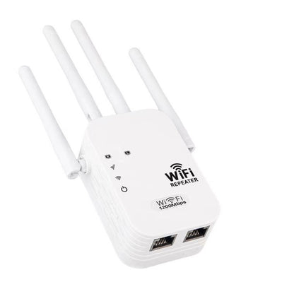 Signal Extender 5G High-Speed Expansion WiFi Booster Dual Band 1200M Wireless Network Signal Booster for Indoor and Home Use US Plug White