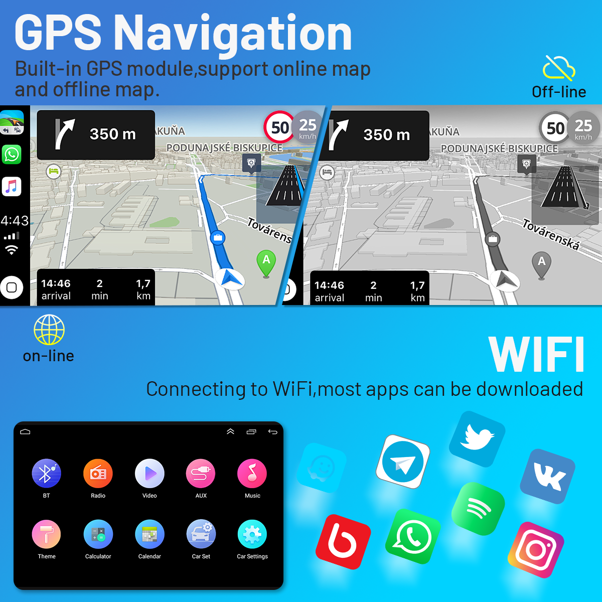 CarpartX 03-07 Honda Accord 7th Generation Android 13 Car Navigation 10 Inch Built-in Carplay + Android Auto / 2 + 32G + Four Light Camera