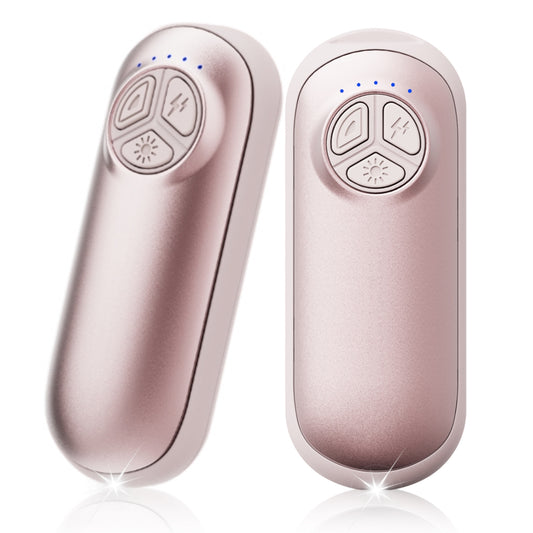 2 Pack Rechargeable Hand Warmers – Electric Pocket Warmers with LED Flashlight, 5 Heat Levels, Perfect Gift for Outdoor Use