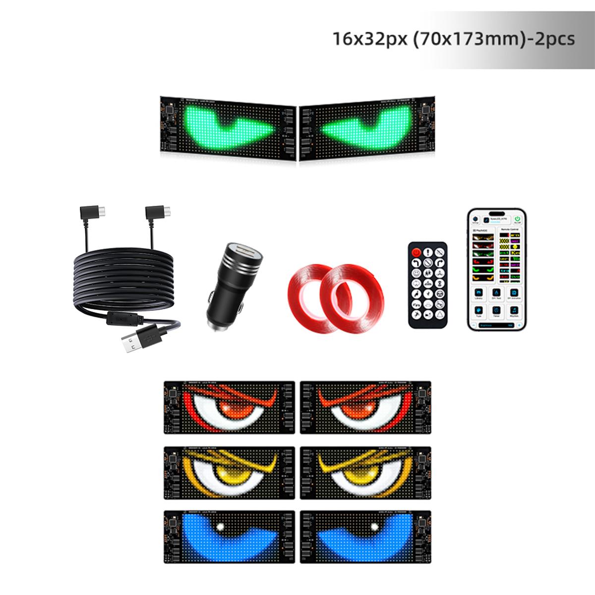 CarpartsX LED Car Sign with APP Control, DIY Text & Animation Display, USB Rechargeable Flexible Scrolling Screen for Carrs, Trucks & Storefront Windows