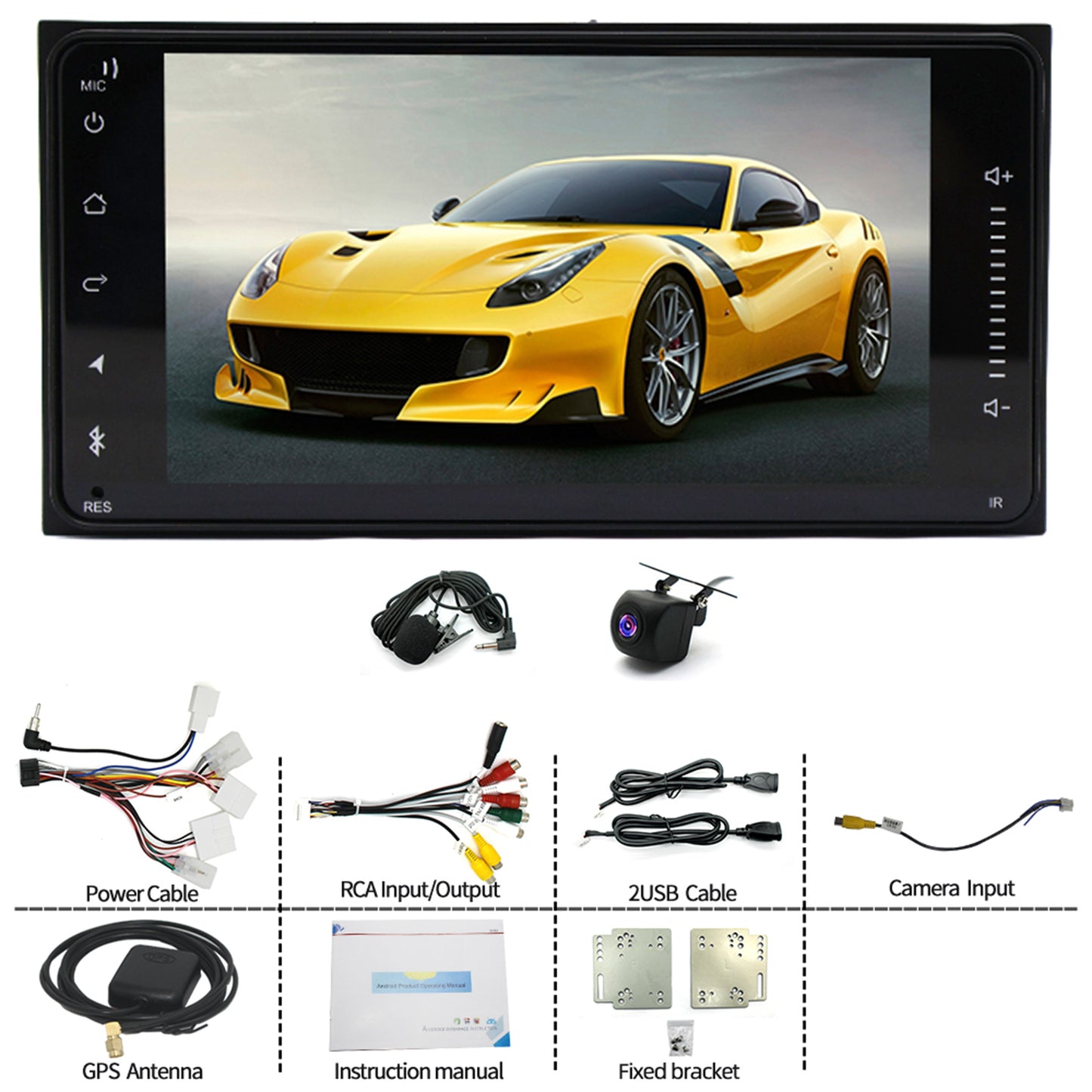 CarpartsX 7" Android 13 Car Stereo for Toyota 4Runner, Camry, RAV4, FJ Cruiser - Wireless CarPlay, GPS, BT, 2+32GB, AHD Camera&Mic CarPlay Wireless