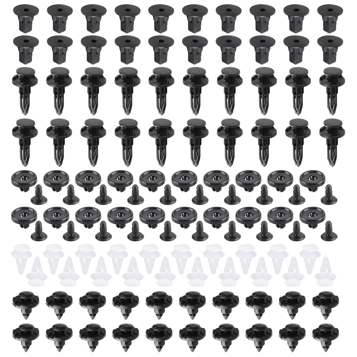 CarpartsX 100pcs Car Trim Panel Clips Bumper Pin Rivet 7 8 9mm Engine Compatible for TOYOTA & LEXUS Models