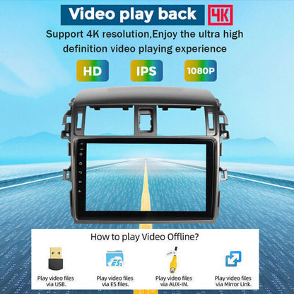 Upgrade your Corolla with a 9" Android 13 stereo featuring wireless CarPlay, Android Auto, GPS, Bluetooth & WiFi for a smarter drive.