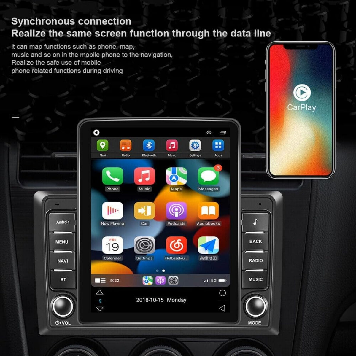 9.7" Android 13 Car Stereo for Chevrolet GMC 2006–2014 – 2GB+32GB, Apple CarPlay & Android Auto, GPS, Bluetooth, WiFi, FM, SWC, AHD Camera