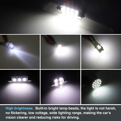 CarpartsX 42pcs LED Combination Kit: T10, Reading, License Plate & Interior Lights – Waterproof, Durable, Easy Installation, Offroad Round LED Light Pods Car