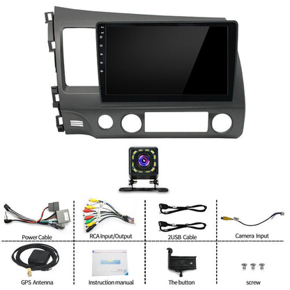 CarpartsX Android 13 Car Stereo for Honda Civic 2006-2011 - 10.1" Touchscreen, CarPlay, Android Auto, GPS, 2GB+32GB, 12 LED Lights, Bluetooth, SWC