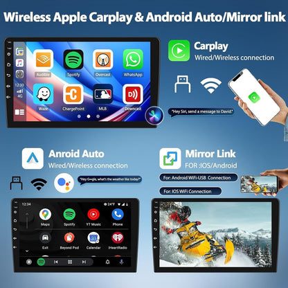CarpartsX 7" Android 13 Car Stereo for Jeep, Chrysler, Dodge - Wireless CarPlay, Android Auto, GPS, 2GB+32GB, 12 LED Lights, AHD Camera, Bluetooth