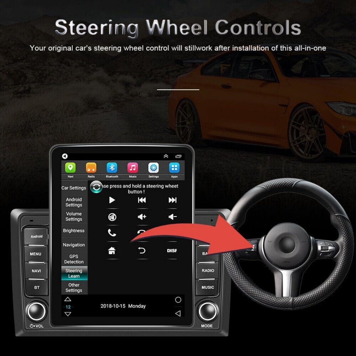 9.7" Android 13 Car Stereo for Chevrolet GMC 2006–2014 – 2GB+32GB, Apple CarPlay & Android Auto, GPS, Bluetooth, WiFi, FM, SWC, AHD Camera