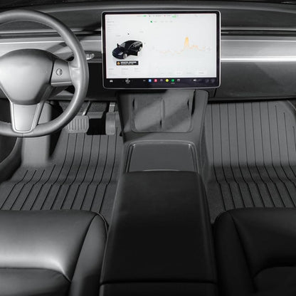 CarpartsX Premium 2021-2023 Tesla Model 3 Floor Mats 6-Piece Set | Extra-Thick TPE All-Weather Liners | Custom Fit, Pet & Child-Friendly Protection