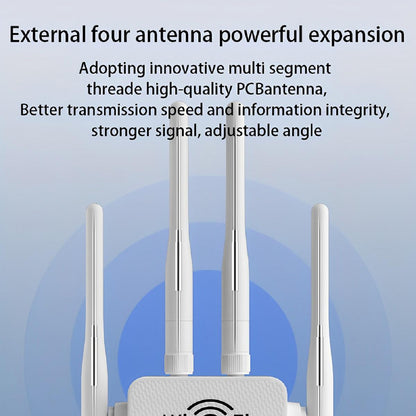 CarpartsX WiFi Extender Booster 1200Mbps – Band 5G Wireless Signal Repeater with 4/6 Antennas, Plug & Play Amplifier for Home Office, US Plug