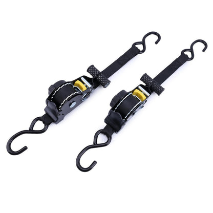 CarpartsX XiangE 2Pcs Retractable Ratchet Straps - Auto-Lock 1500lbs Capacity for Motorcycle Truck SUV Cargo Secure Tie Down Solution with S-Hooks