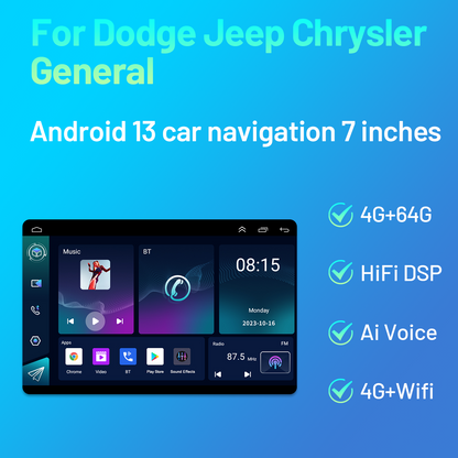 CarpartsX 4+64G Android 13 Car Stereo Radio GPS AHD Camera Microphone Compatible for CHRYSLER Chrysler 2007-2017