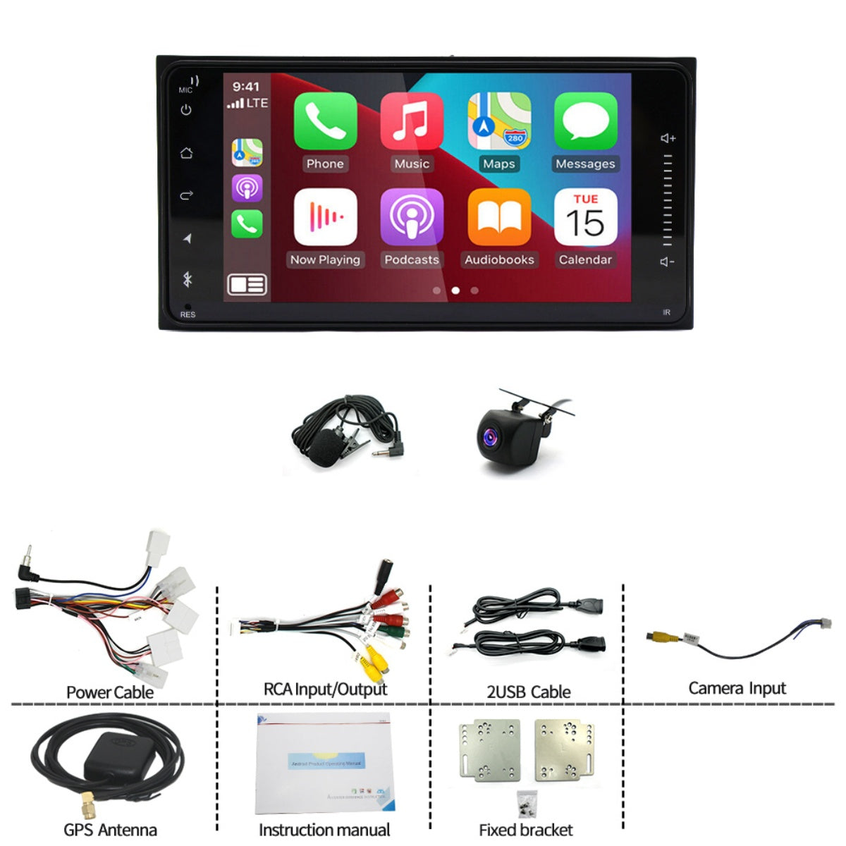 7" Android 13 Car Stereo for Toyota 4Runner 2003–2009 – 4GB+64GB, CarPlay & Android Auto, GPS, WiFi, Bluetooth, FM/RDS, SWC, AHD Camera